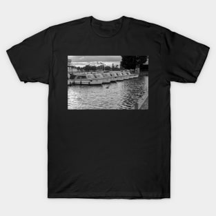 Hire fleet ready for rental on the River Thurne T-Shirt